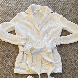 Banana Republic Cream Knit Cardigan with Belt